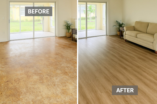 Before and After floor remodeling st petersburg 33704
