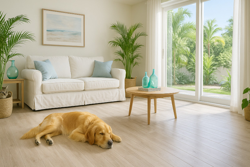durable, light wood-look vinyl flooring 