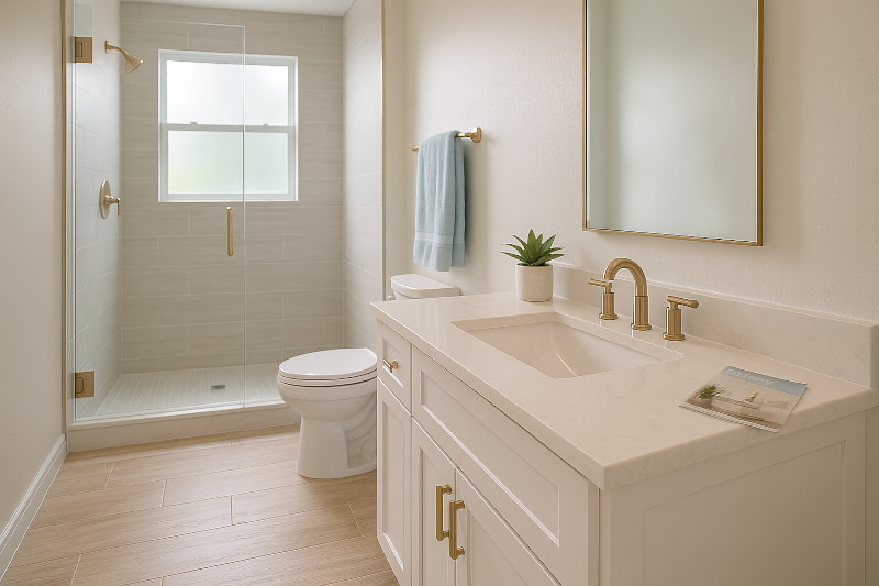 remodeled coastal-style bathroom in a St. Petersburg home