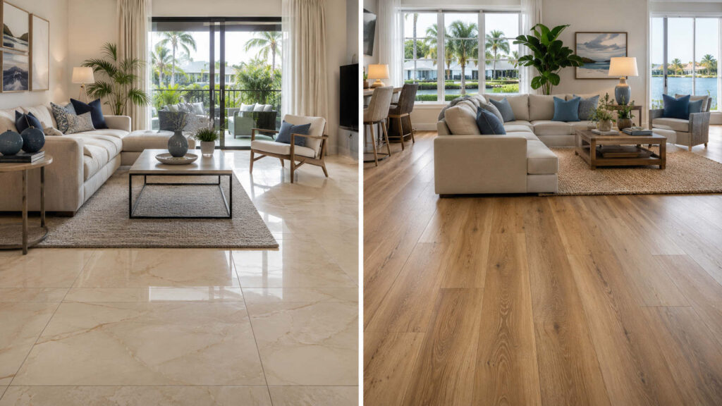 difference between tile and luxury vinyl plank
